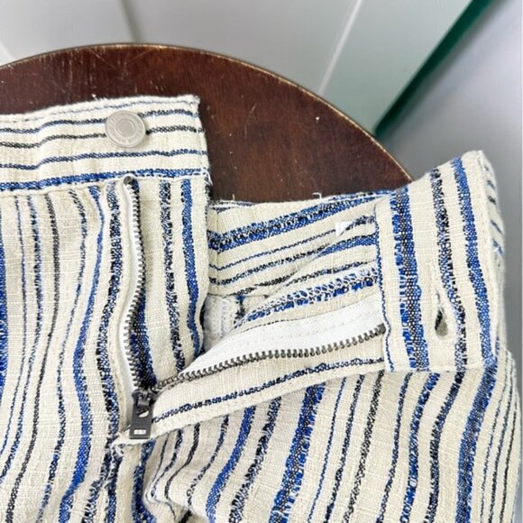 Club Monaco Striped Linen Blend Shorts Size 10 - Picture 6 of 7